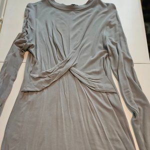 Topshop long sleeve grey soft, light dress, size US 8